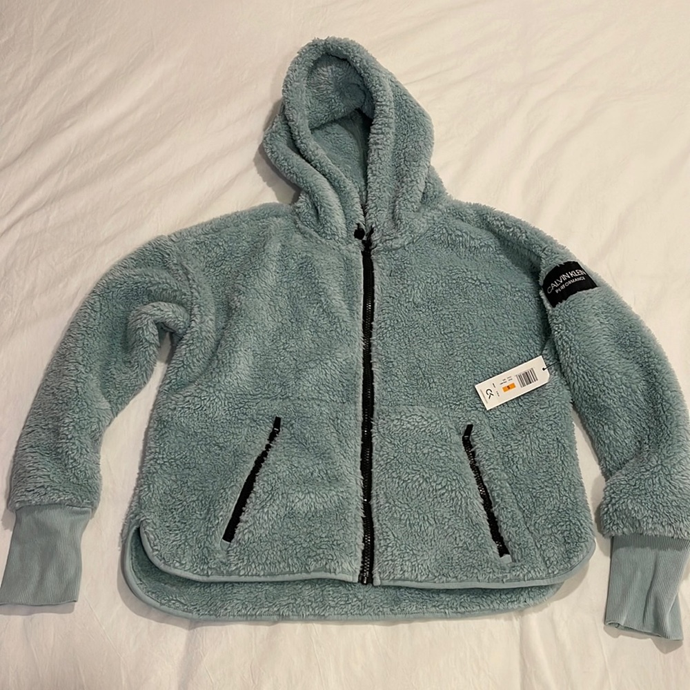 Brand new Calvin Klein small performance fuzzy jacket